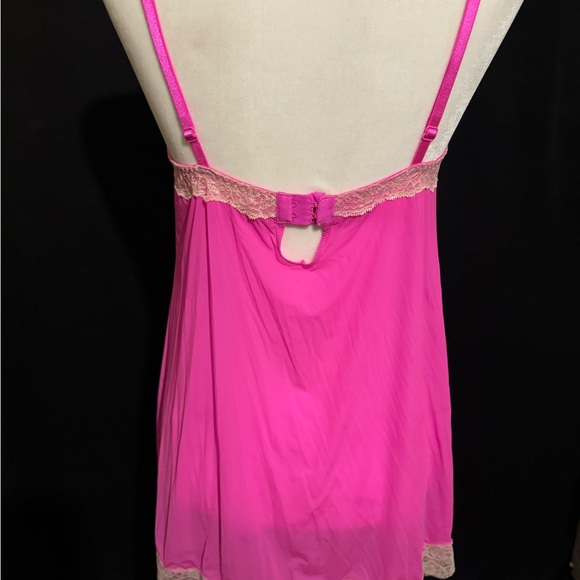 Hot Pink Victoria’s Secret slip dress or chemise w bra - Picture 2 of 5